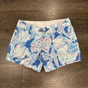 Lilly Pulitzer The Callahan Short Size 00 Shells Statfish Blue Pink Style 32376
